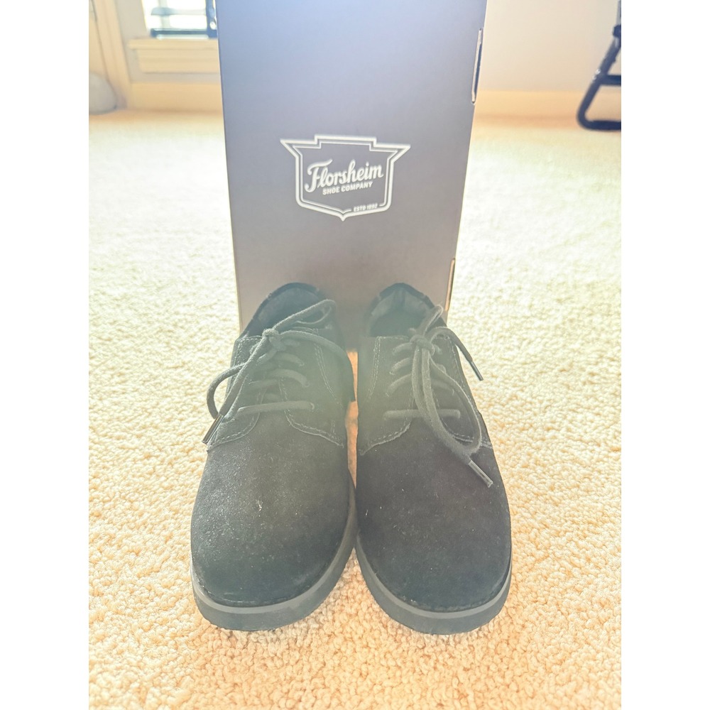 Florsheim Kearny Jr Boys Black Suede Oxford Dress Shoes 16503-001 Size 1M
